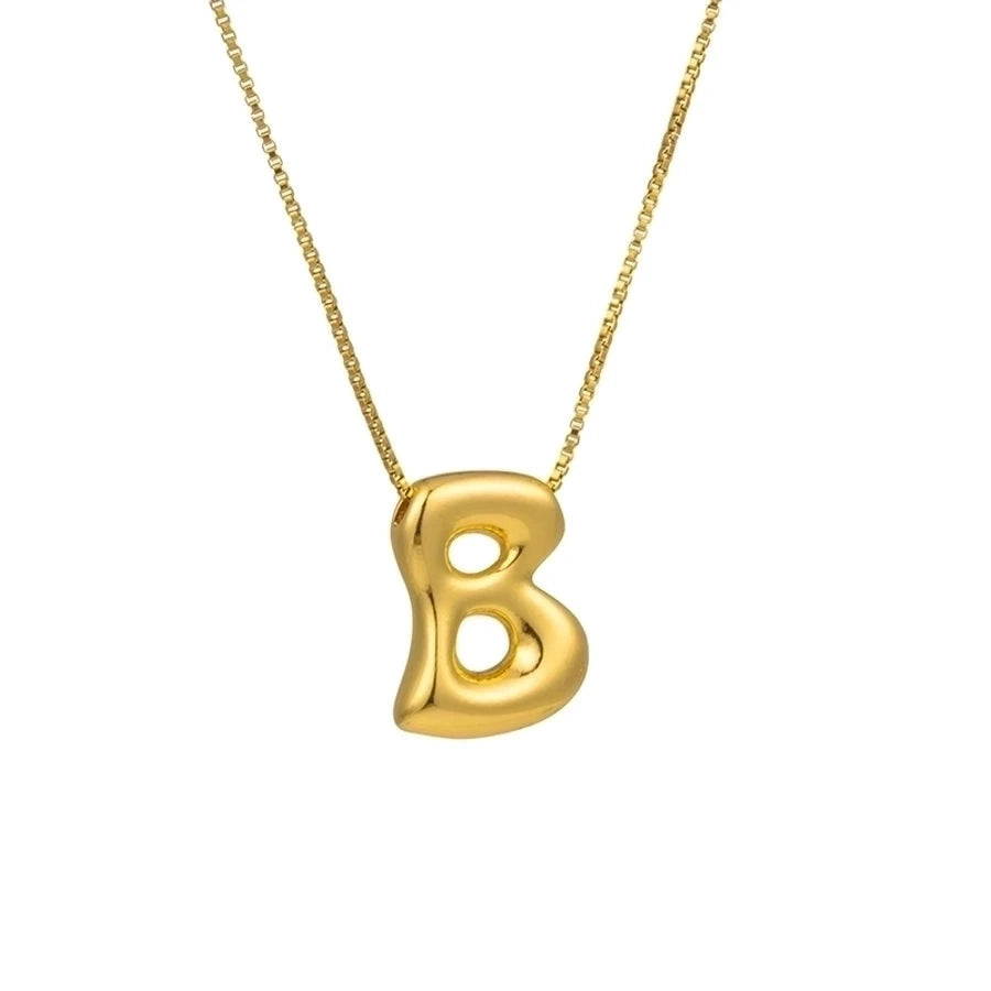 Gaudi Initial Letter Gold Pendant Necklace