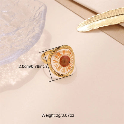 Pressed Flowers Resin Open Rings