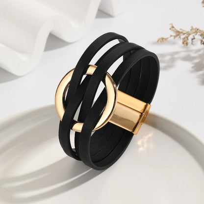 Retro Leather Wrap Bracelet