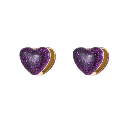 Glitter Heart Shine Hoop Earrings