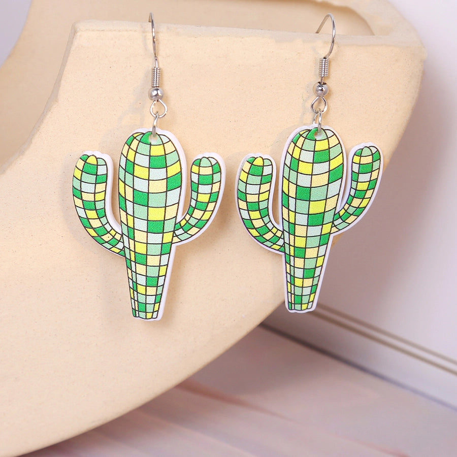 Disco Cactus Acrylic Drop Earrings