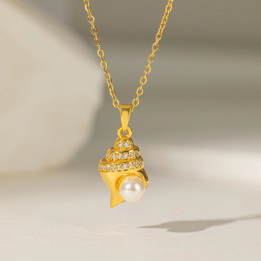 Dainty Ocean Pearl Pendant Necklace