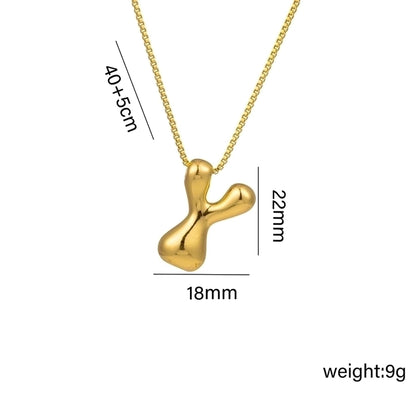 Gaudi Initial Letter Gold Pendant Necklace