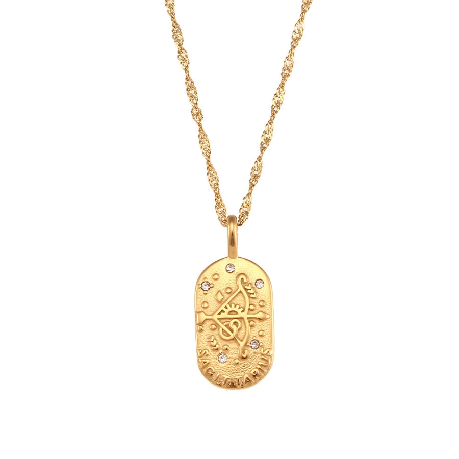 Vintage Gold Zodiac Pendant Necklace