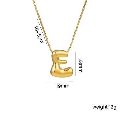 Gaudi Initial Letter Gold Pendant Necklace