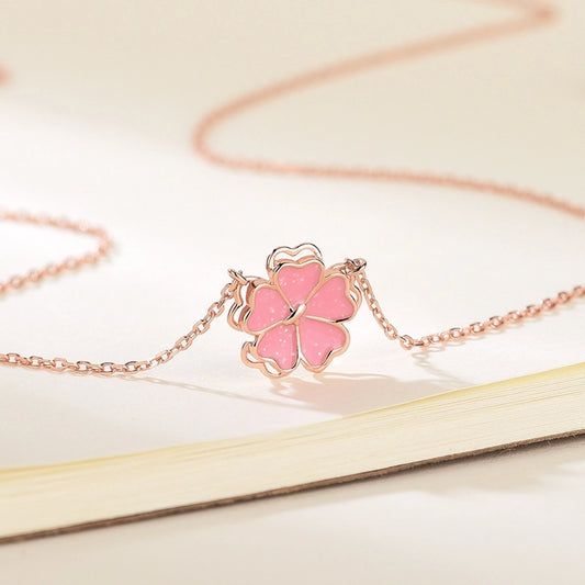 Pink Sakura Dainty Pendant Necklace