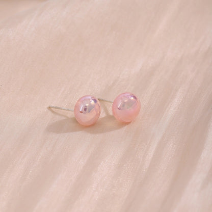 Pink Bubble Resin Stud Earrings