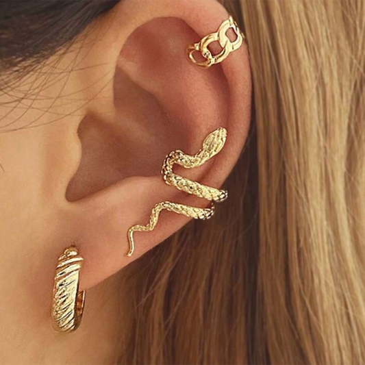 Art Snake Cuff Earring