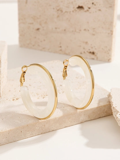 Mollie Smoke Resin Hoop Earrings