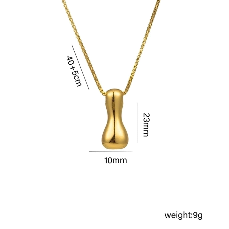 Gaudi Initial Letter Gold Pendant Necklace