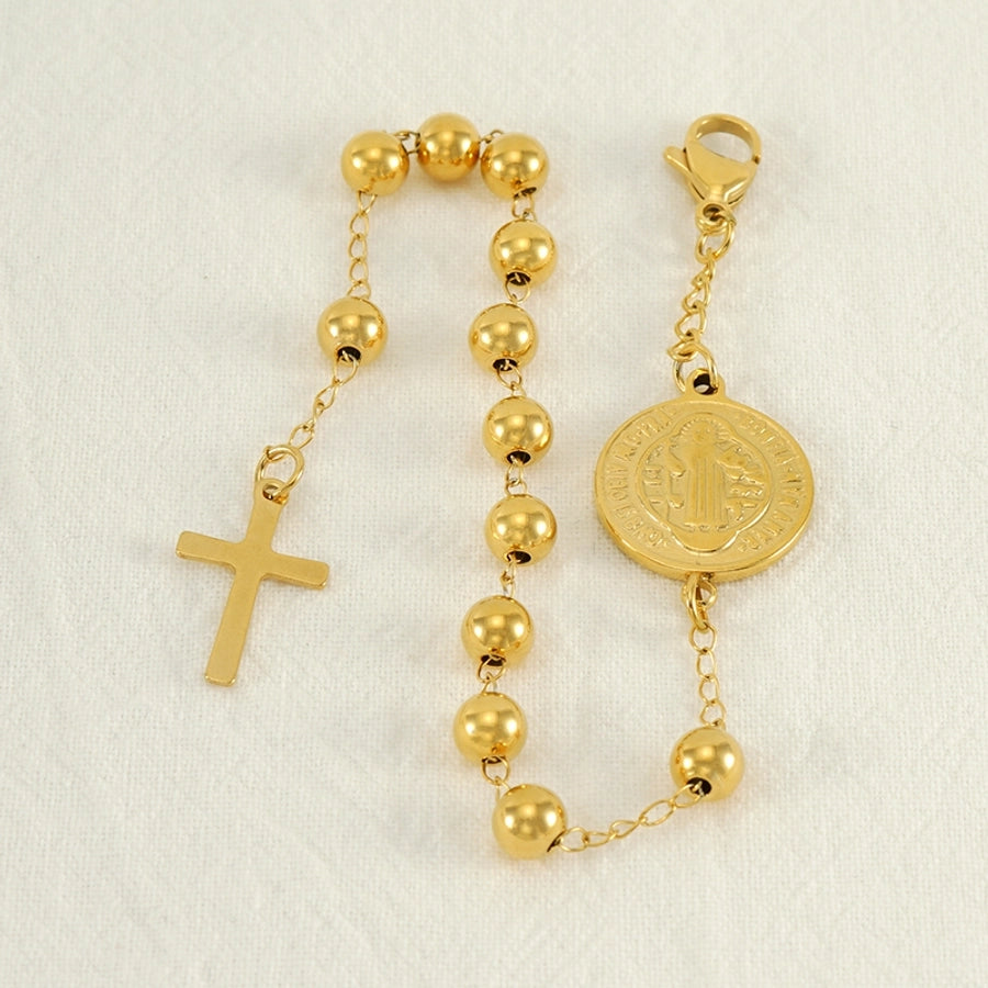 Cross Coin Golden Link Bracelet