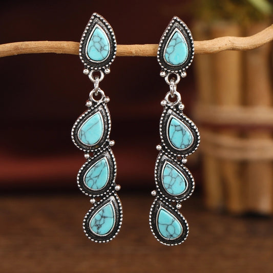 Turquoise Tear Dangle Earrings