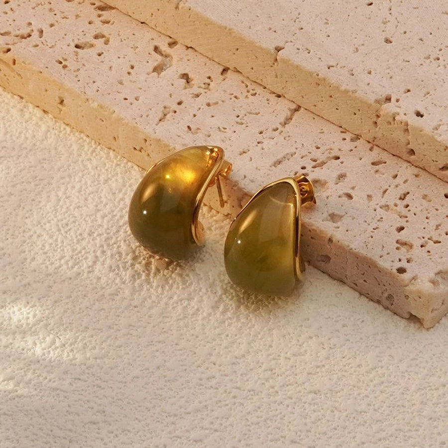 Rallie Droplet Resin Stud Earrings