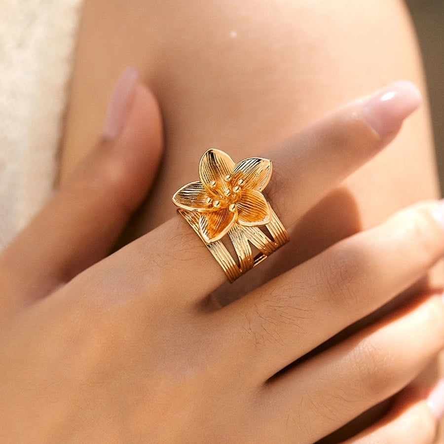 Adeline Vintage Floral Open Rings