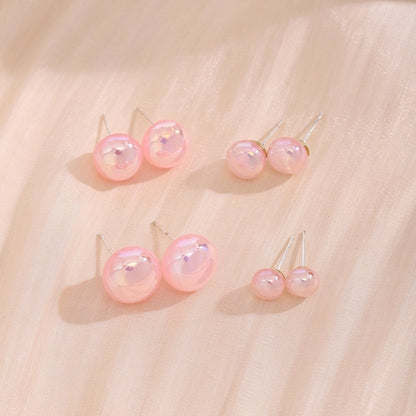 Pink Bubble Resin Stud Earrings