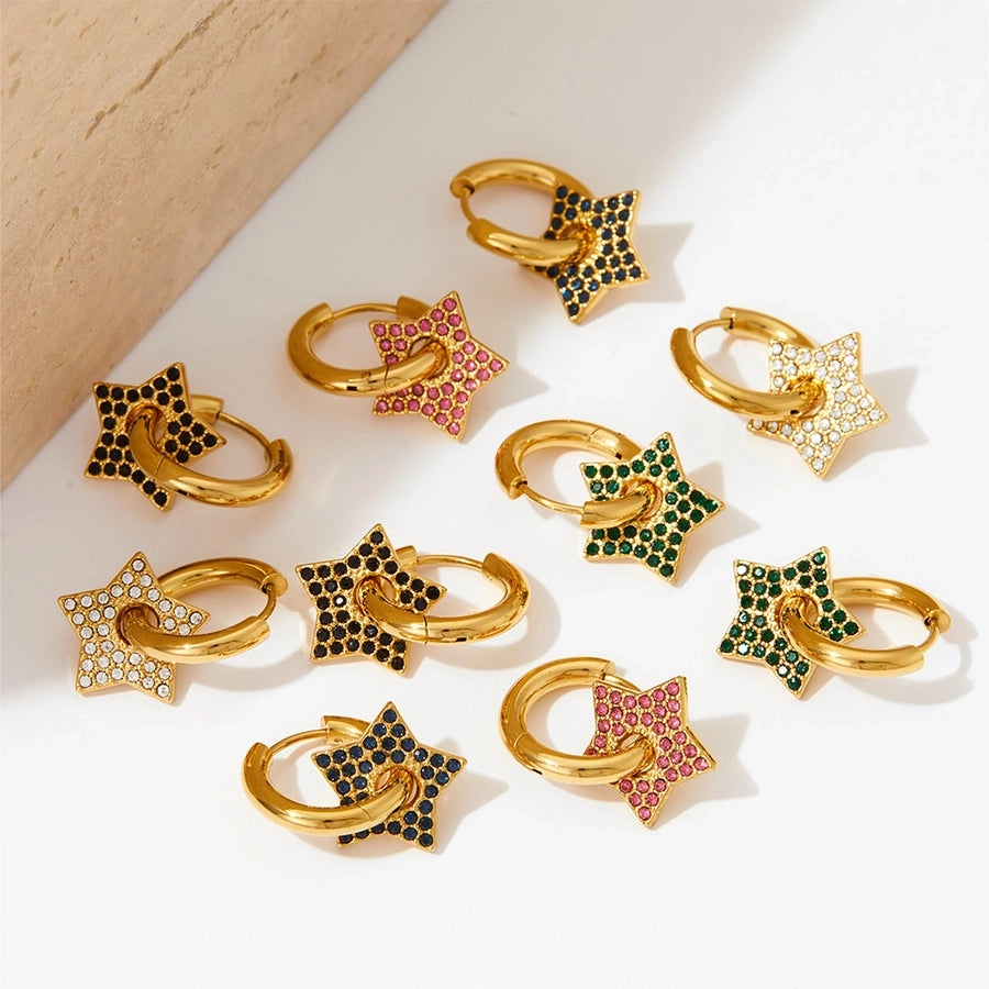 90s Star Charm Hoop Earrings