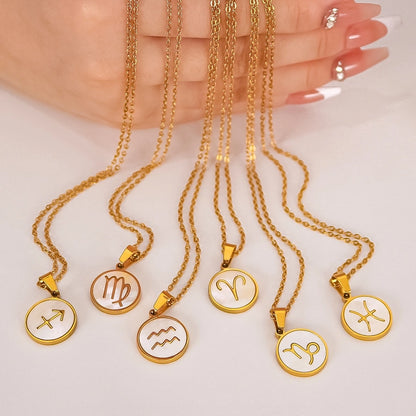 Dainty Shell Zodiac Pendant Necklace