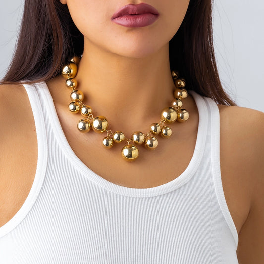 French Geometric Statement Necklace