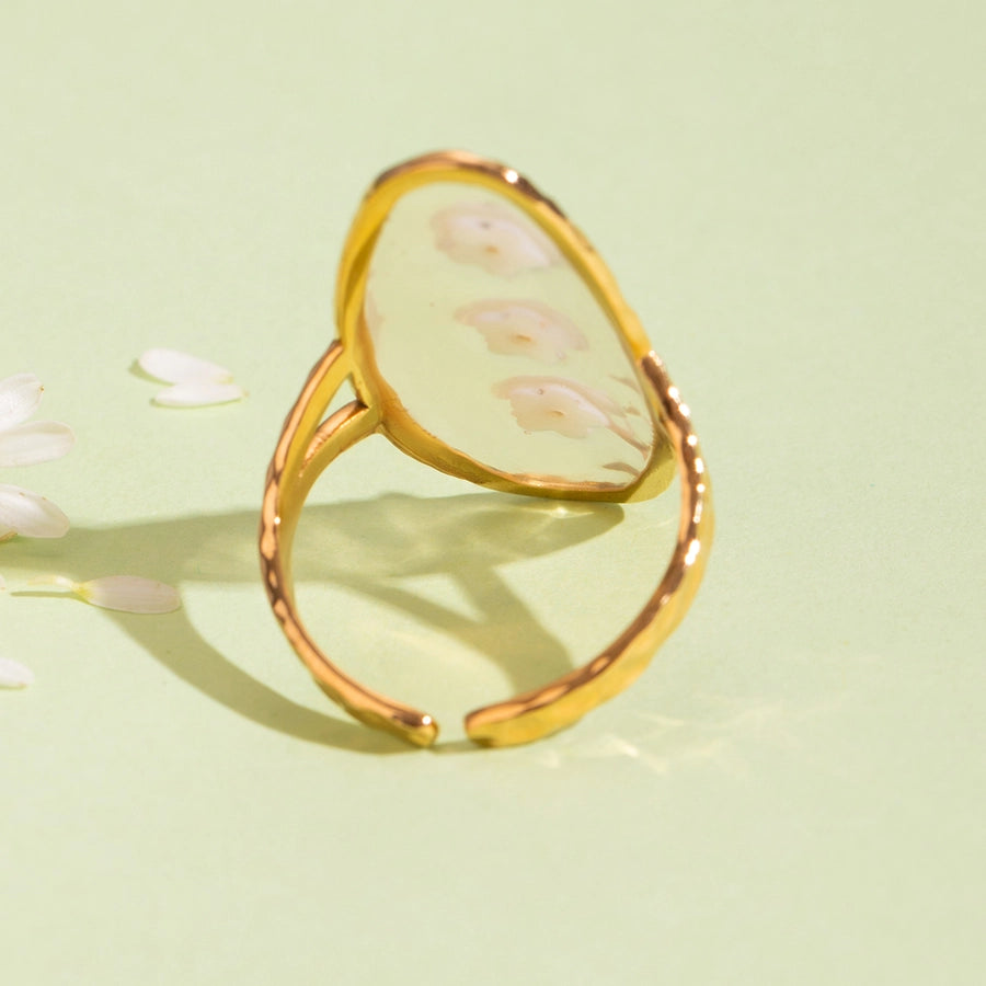 Floral Resin Open Ring