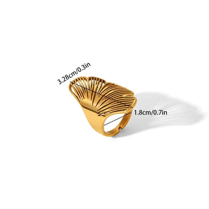 Gingko Leaf Hollow Adjustable Ring