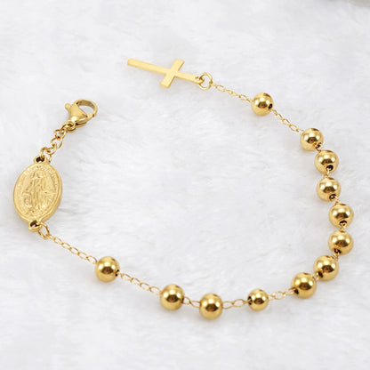 Cross Coin Golden Link Bracelet