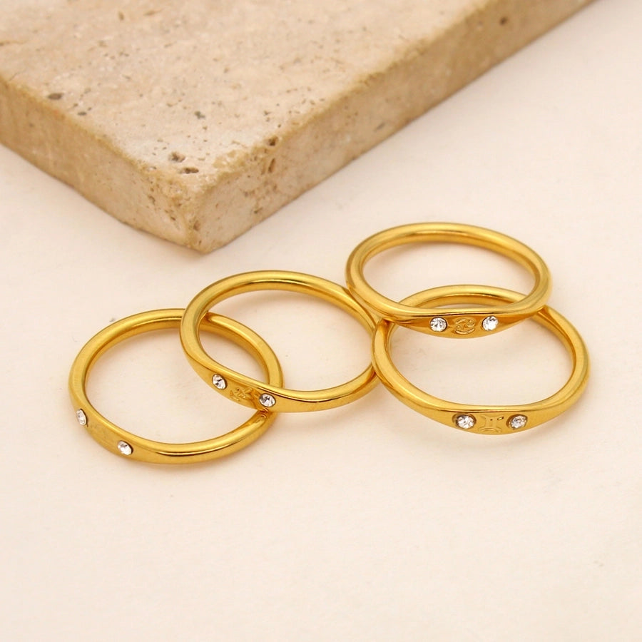 Minimalist Zodiac Sign Band Rings