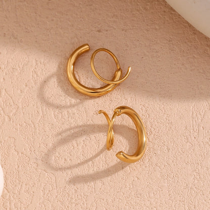 Dainty Spiral Double Hoop Earrings