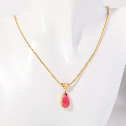 Custom Teardrop Birthstone Pendant Necklace