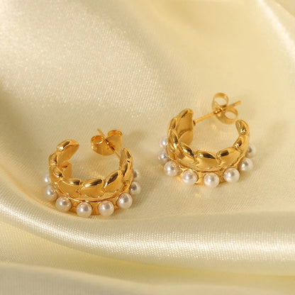 Emanuele Pearl Hoop Earrings