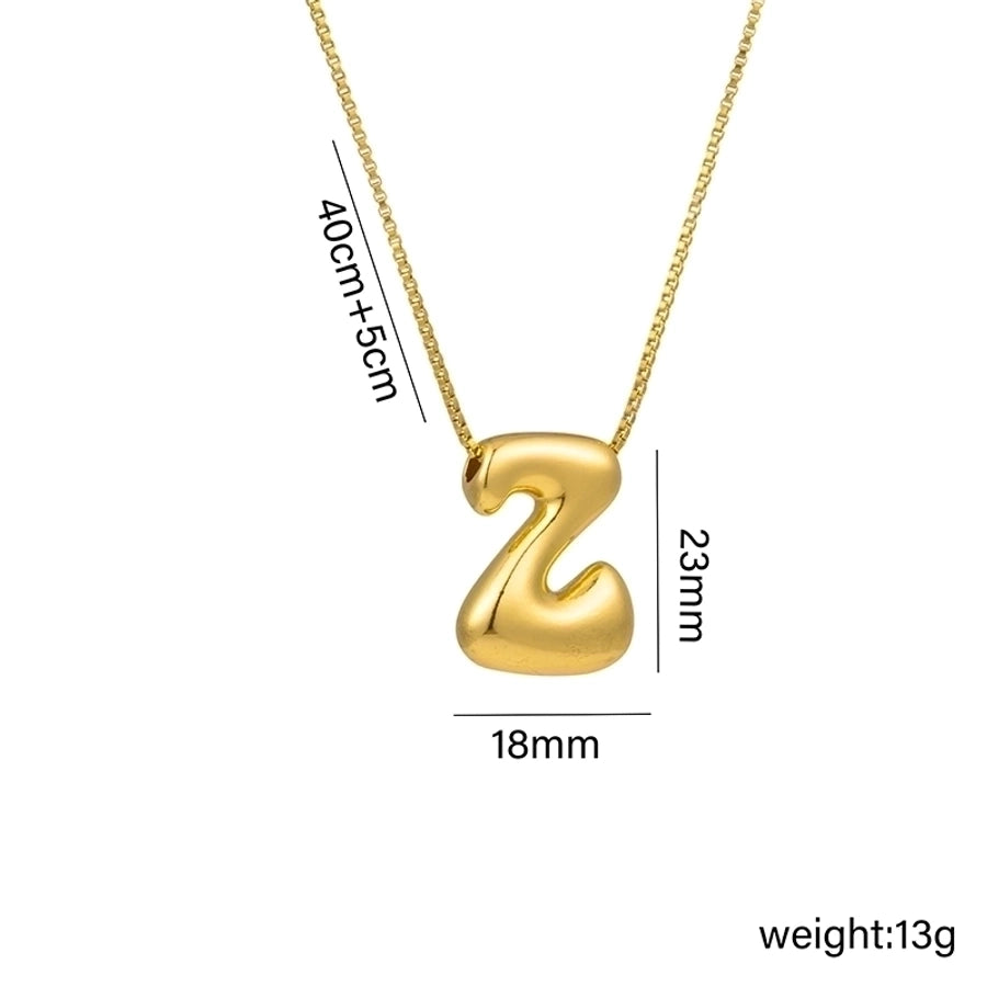 Gaudi Initial Letter Gold Pendant Necklace