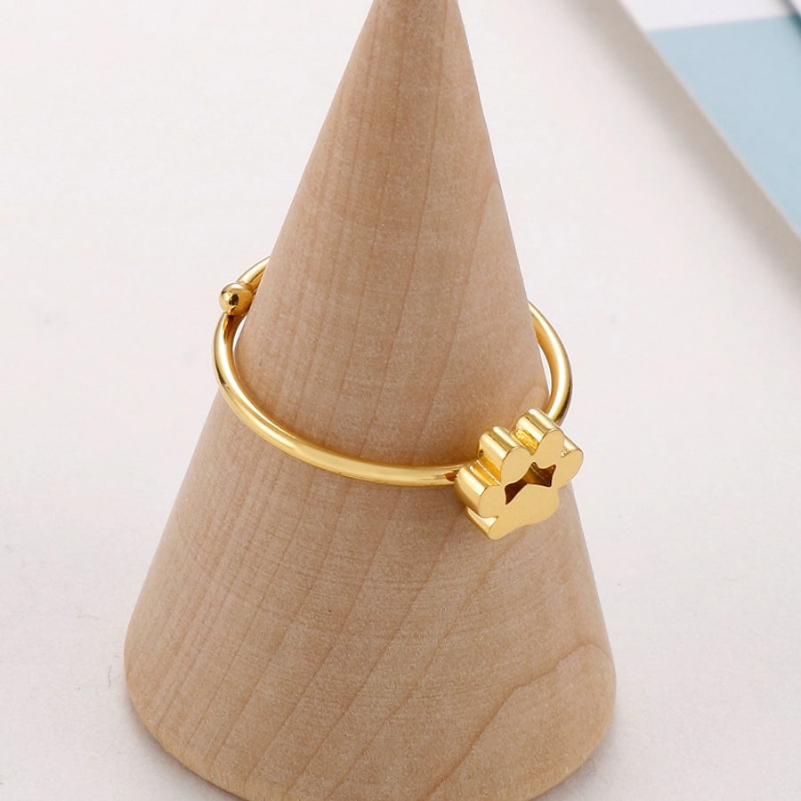 Minimalist Pet Paw Solitaire Ring