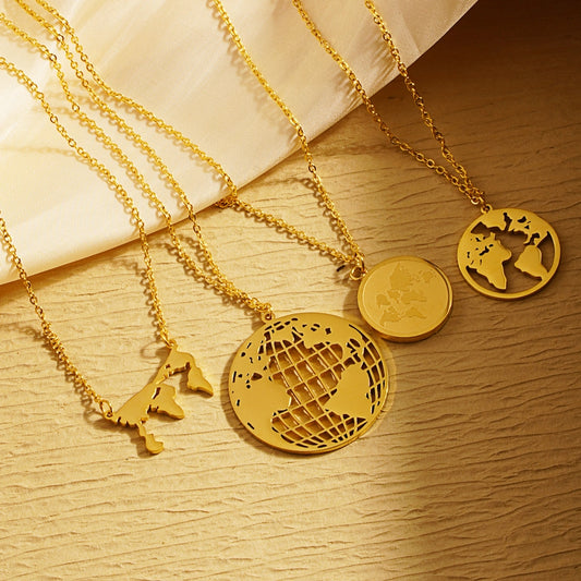 World Map Pendant Necklace