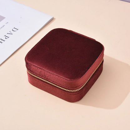 Velvet Square Travel Jewelry Boxes