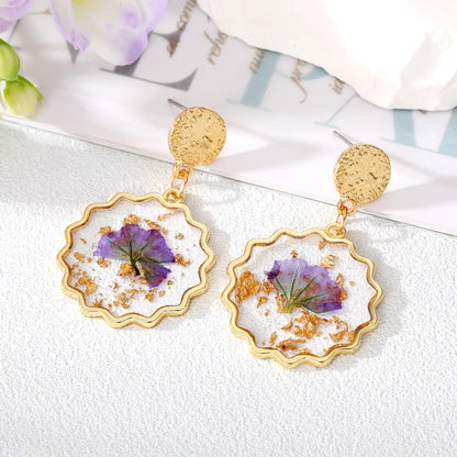 Camille Pressed Flowers Dangle Earrings