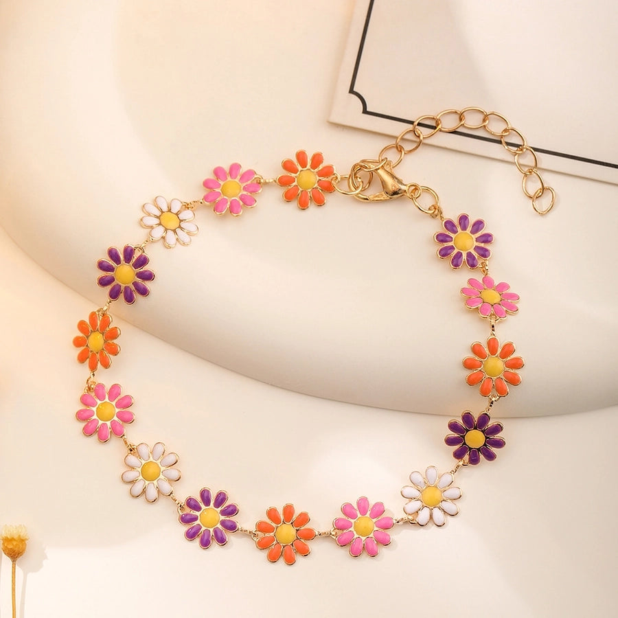 Dainty Daisy Enamel Bracelet