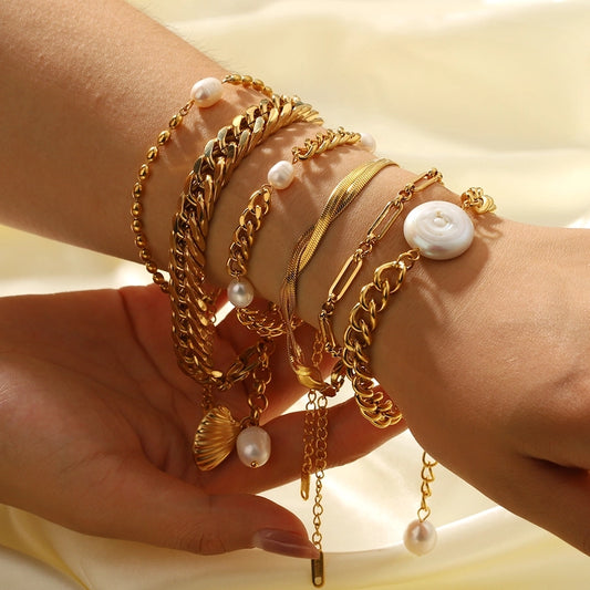 Vintage Freshwater Pearl Chain Bracelets