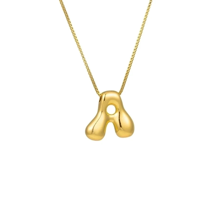 Gaudi Initial Letter Gold Pendant Necklace