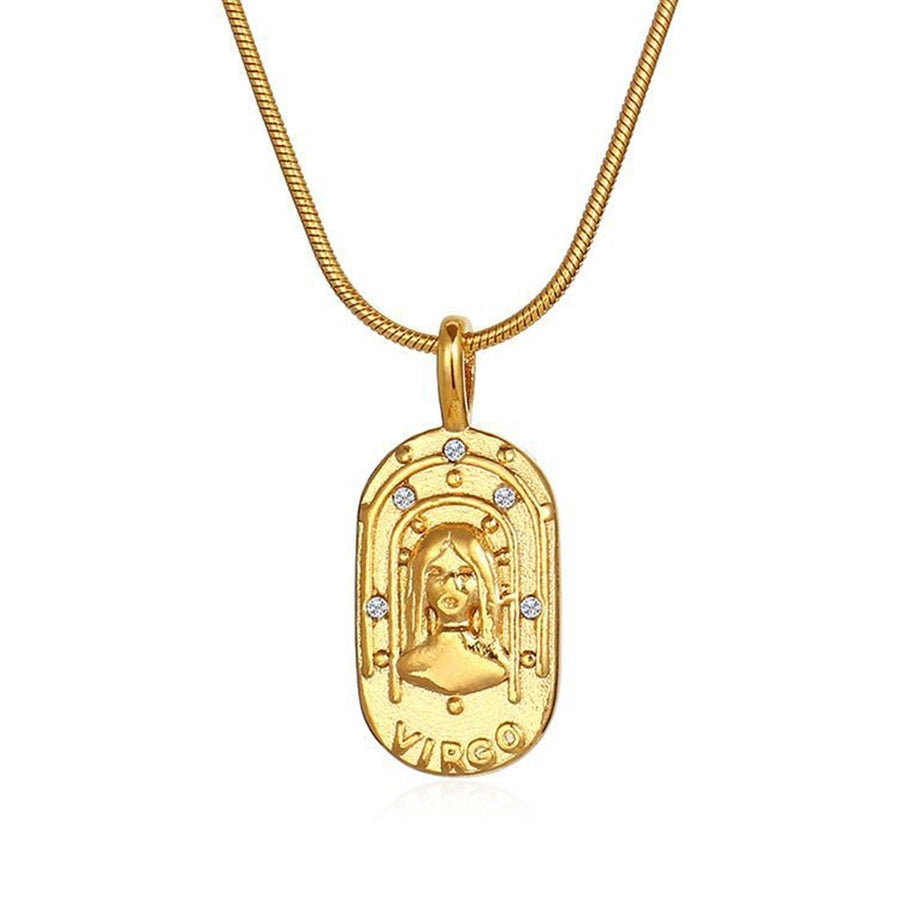 Vintage Gold Zodiac Pendant Necklace