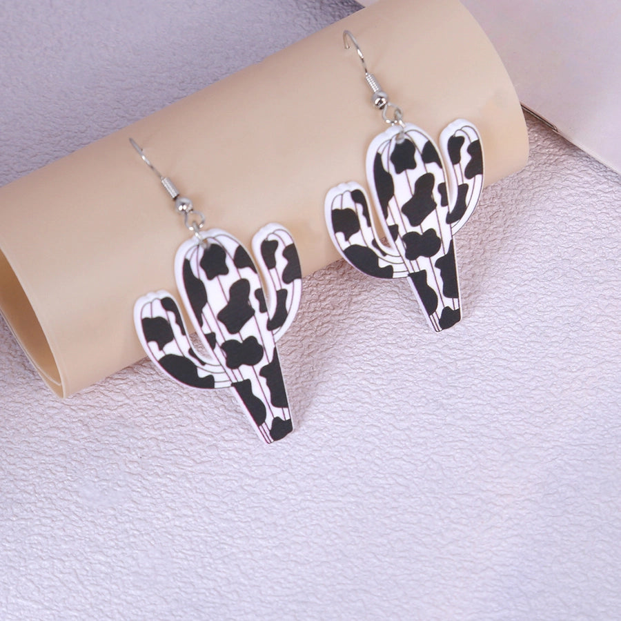 Disco Cactus Acrylic Drop Earrings