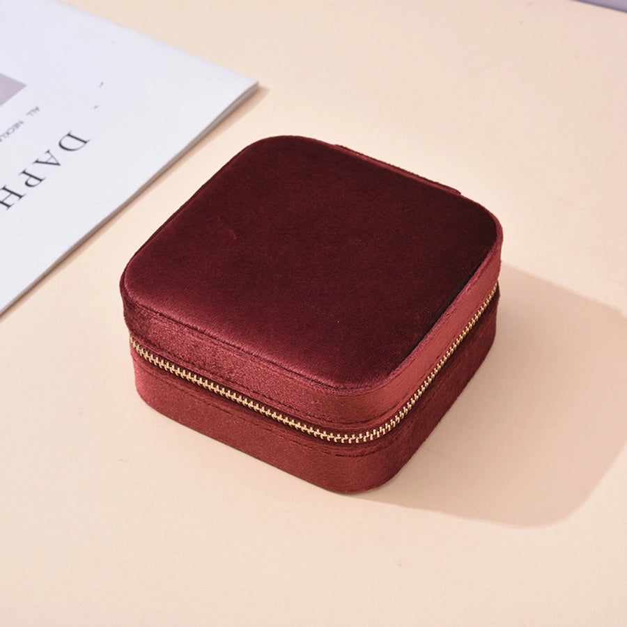 Velvet Square Travel Jewelry Boxes