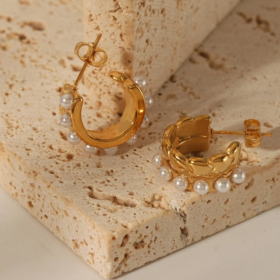 Emanuele Pearl Hoop Earrings