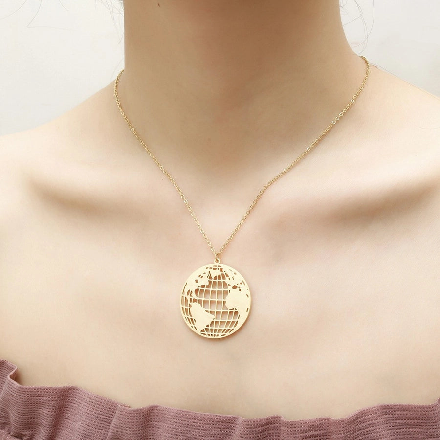 World Map Pendant Necklace