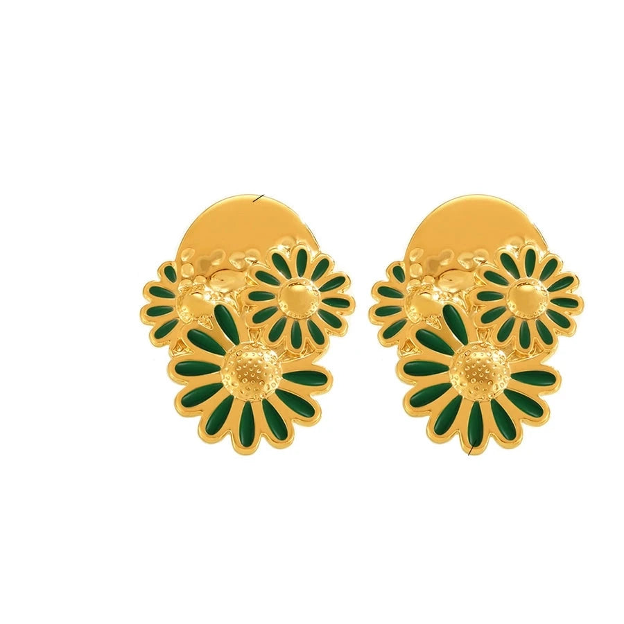 Chrysanthemum Statement Stud Earrings