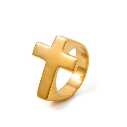 Golden Cross Statement Ring