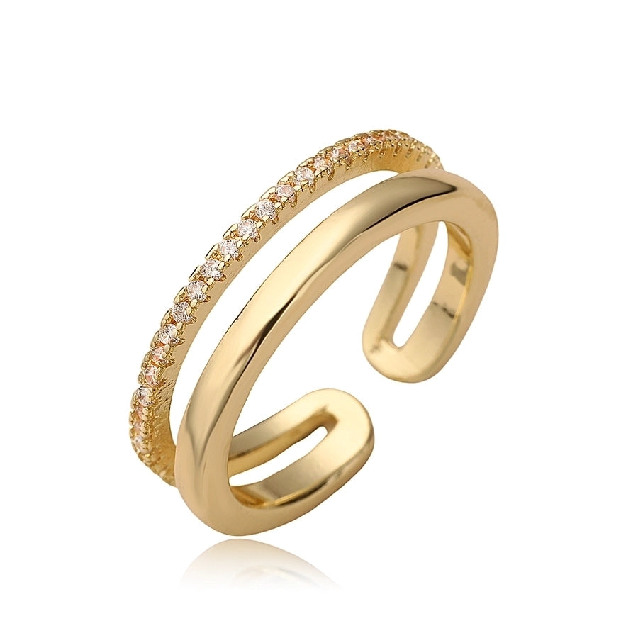 Dainty Golden Zircon Open Ring