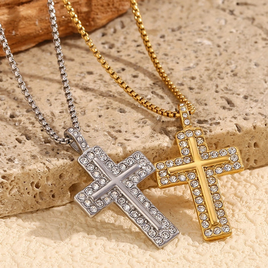 Crystal Cross Pendant Necklace