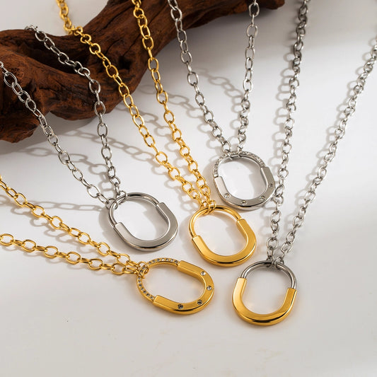 Oval Locker Pendant Necklace