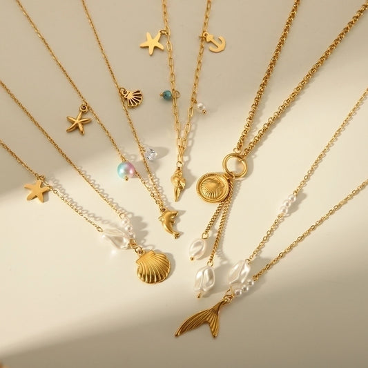 Beachy Dainty Charm Necklaces