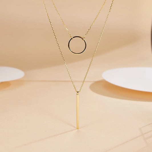 Selene Hollow Double Layer Necklace