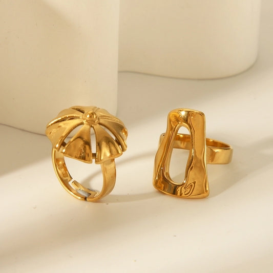 French Hollow Out Statement Rings